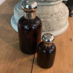 Set of Two Two’s Company Glass Vanity Bottles